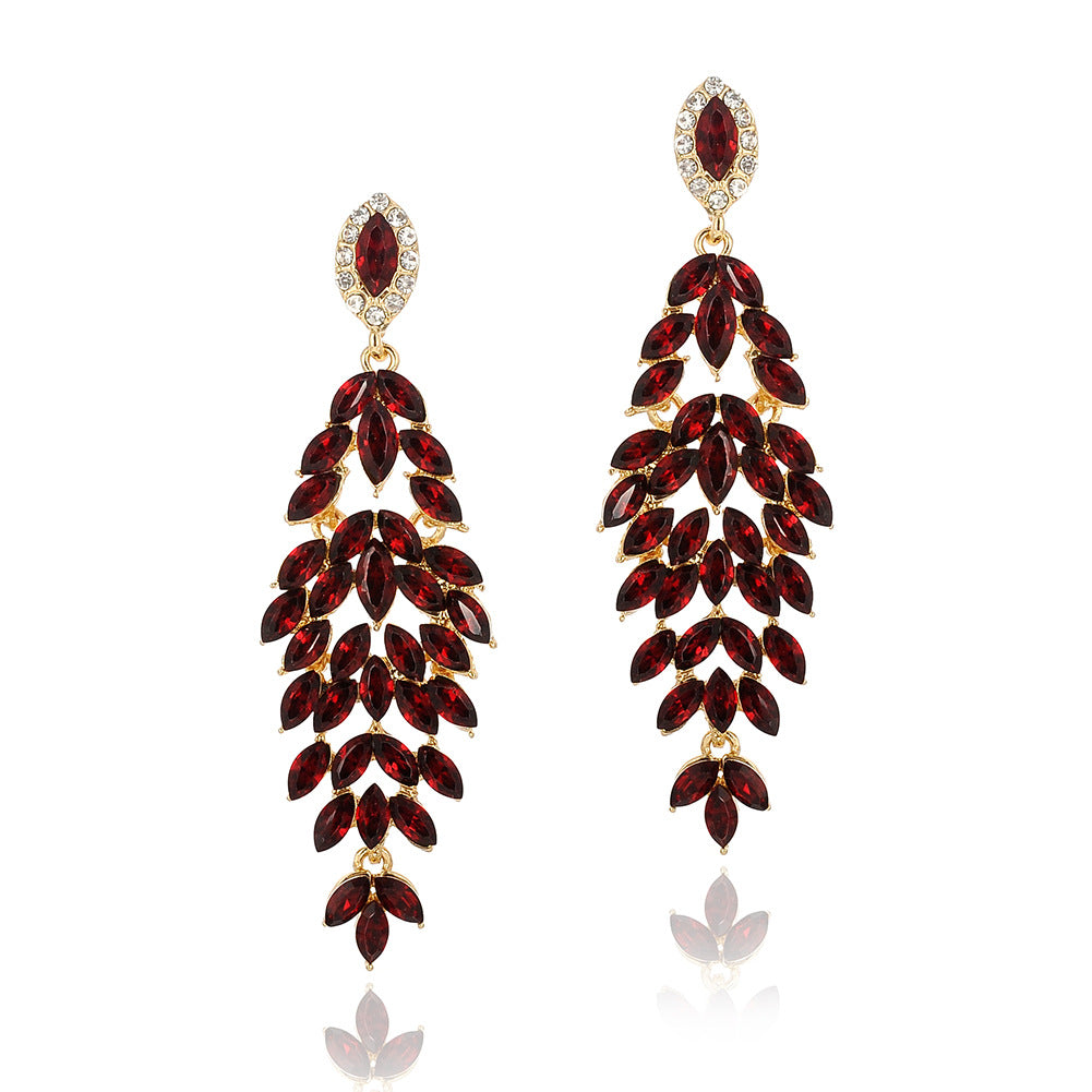 Wholesale Luxury Crystal Marquise Zinc Alloy Earrings